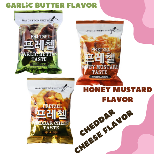 Hatchet ON PRETZEL รสเนยกระเทียม รสมัสตาร์ดน้ําผึ้ง รสเชดดาร์ชีส สามรส