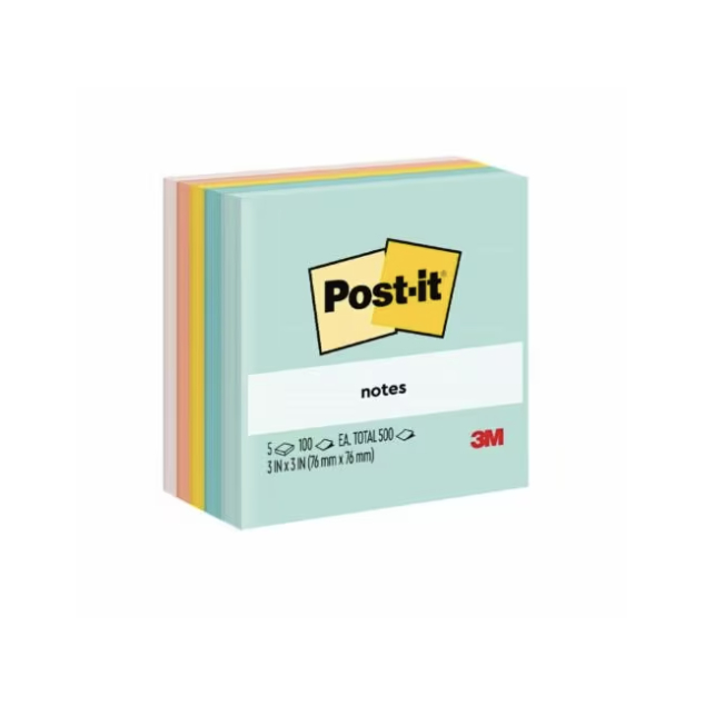 [SG] Post-it Notes 654-5AP Beachside 3 in x 3 in (76mm x76mm) (100 แผ่น x 5 แผ่น) [Evergreen Station