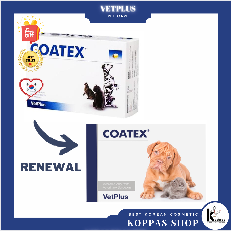 [VETPLUS] COATEX +บำรุงขน+ บำรุงผิวและขน ยาบำรุงขนเข้มข้น (60 เม็ด) อาหารเสริมบำรุงขน บำรุงผิวหนัง สำหรับสุนัขและแมว ที่ขนร่วง เป็นโรคผิวหนัง