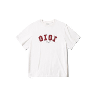 [OIOI] เสื้อยืด แขนสั้น ไซซ์ SIGNATURE (สีขาว/เบอร์กันดี)