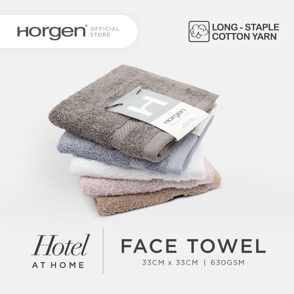 Horgen Hotel At Home อียิปต์ผ้าฝ้ายโรงแรมผ้าเช็ดตัวหน้าหนา (1 ชิ้น) (630GSM)(หนา 69 กรัม)(33x33 ซม.)