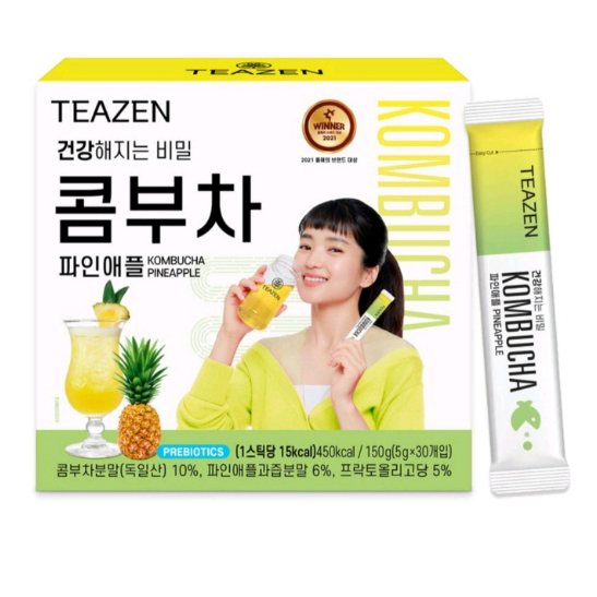 ส่งฟรี/teazen ชาโปรไบโอติก รสสับปะรด (30 ชิ้น)