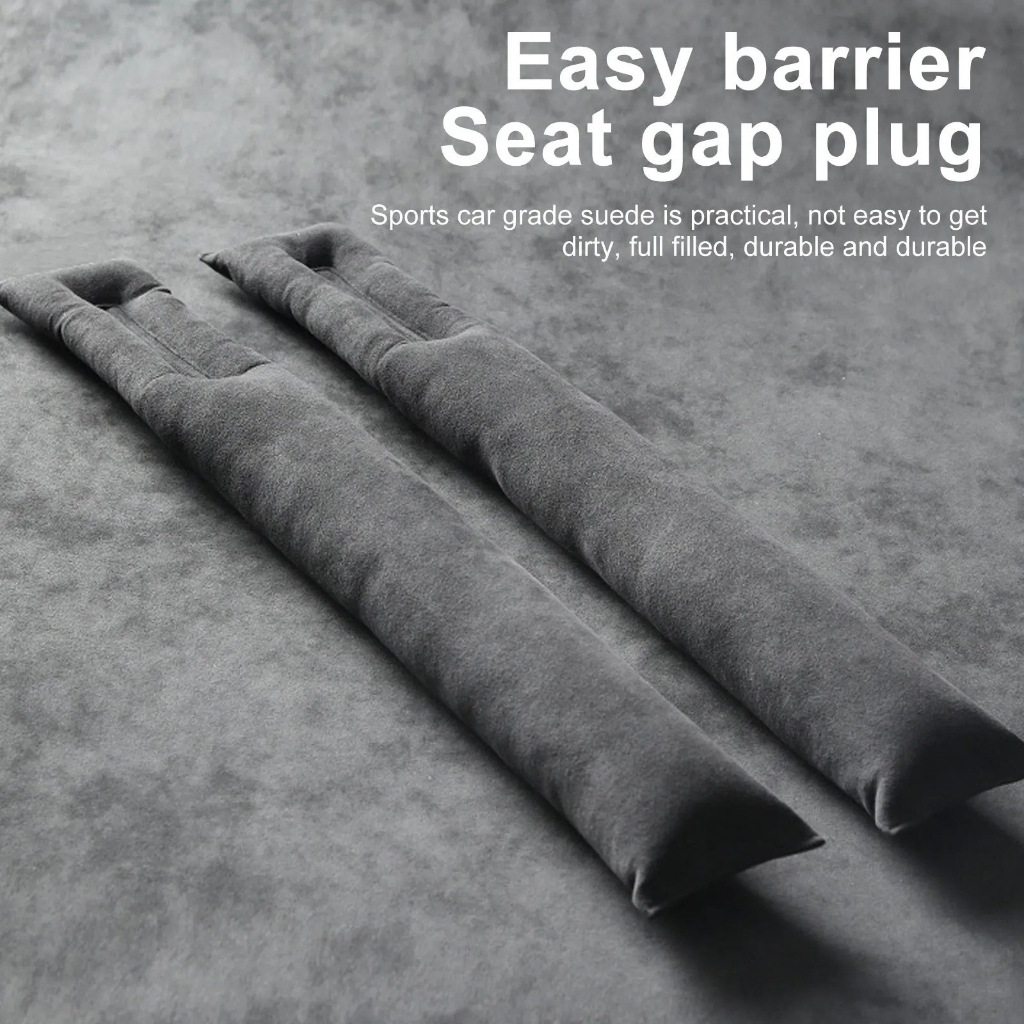 Black Alcantara Seat Gaps Filler ชุด 2 ชิ้นสําหรับ BMW, Audi, Porsche, Honda, VW -R- .