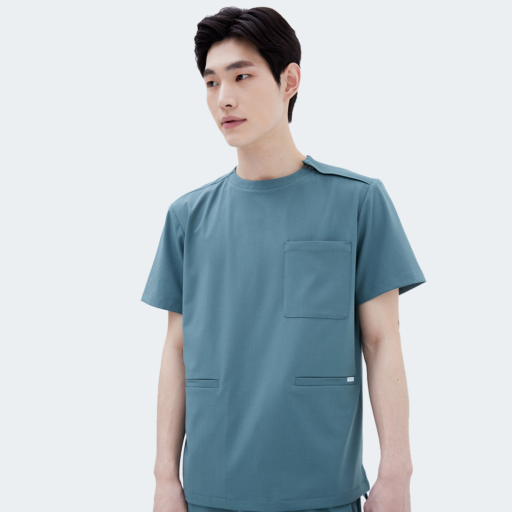 Aepion GALEN เสื้อคอกลม สีเขียวธรรมชาติ สําหรับผู้ชาย