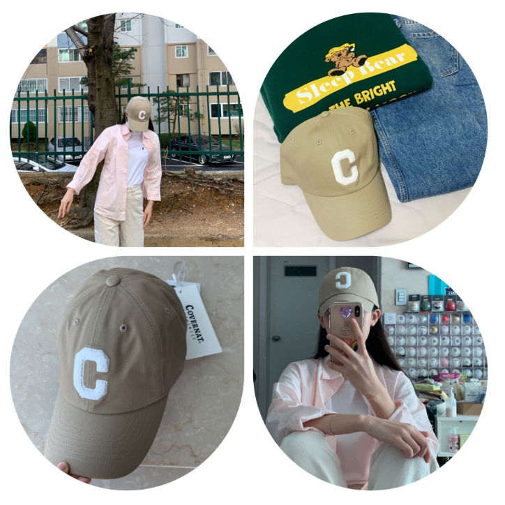 หมวกแก๊ป BlackPink Lisa [COVERNAT] หมวกเบสบอล โลโก้ C ขนาดใหญ่ สีพาสเทล / Unisex / 9 สี / ฟรีไซซ์ / สินค้าเกาหลีใต้ / ของแท้ 100%