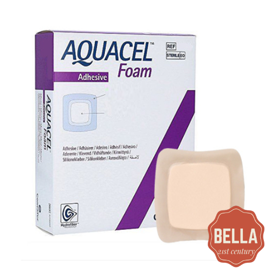 Aquacel Ag Foam Adhesive แผ่นโฟมมียาฆ่าเชื้อ ขอบกาวกันน้ำ (1 แผ่น)
