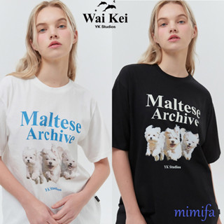 Waikei เสื้อยืดแขนครึ่ง พิมพ์ลาย Maltese archive