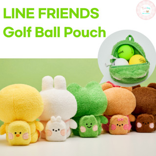 กระเป๋าใส่ลูกกอล์ฟ Line Friends กระเป๋าใส่ลูกกอล์ฟ กระเป๋าใส่ลูกกอล์ฟสีน้ำตาล Sally Cony Choco Leonard Bnini Selini Conini Chonini Lenini Golf Accessories