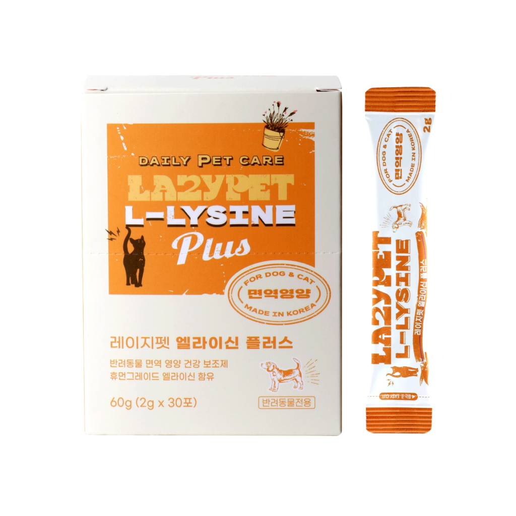 [OBOKNURI] กรดอะมิโน L-Lysine Plus 2 กรัม × 30 ชิ้น สําหรับแมว