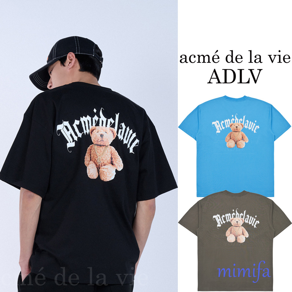 [acme De la vie] 2023 ใหม่ LISA GOLD CHAIN BEAR DOLL เสื้อยืดแขนสั้น ADLV OVERSIZED