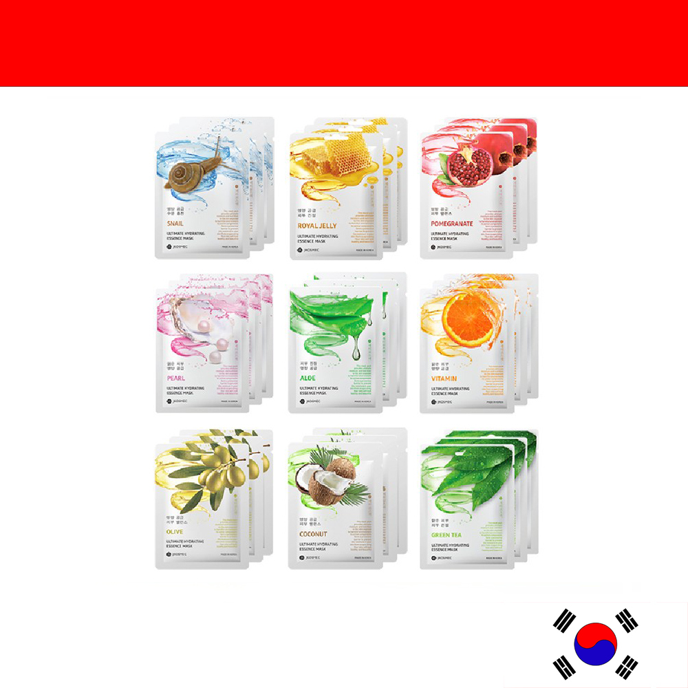 [jkomecs] มาร์คหน้า แผ่นมาสก์เอสเซ้นส์แพ็ค 25ml 9 ประเภท*3ชิ้น 1set 27ชิ้น korea shop korean town ko