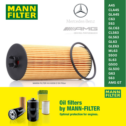 MNN-FILTER HU 6008 Z กรองน้ํามันสําหรับ Mercedes AMG A45 C63 E63 S63 CLA45 AMG GT GLA45 GLC63 GLE63 