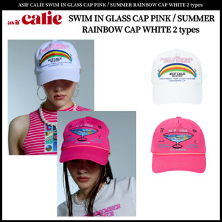 Asif CALIE SWIM หมวกกระจก สีชมพู / หมวกสายรุ้ง สีขาว 2 แบบ