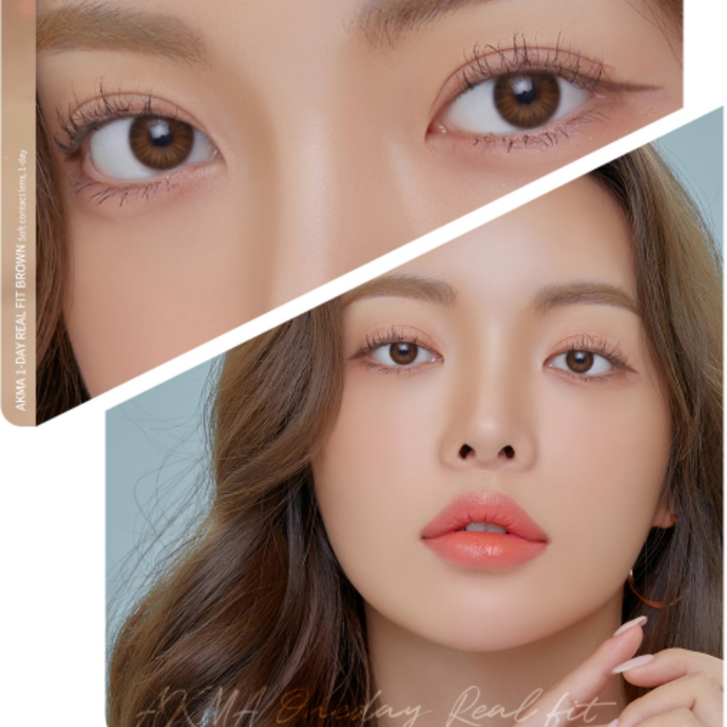 Lensme AKMA คอนแทคเลนส์ วันเดย์ REAL FIT hongchae BROWN 30P เลนส์เกาหลี เลนส์