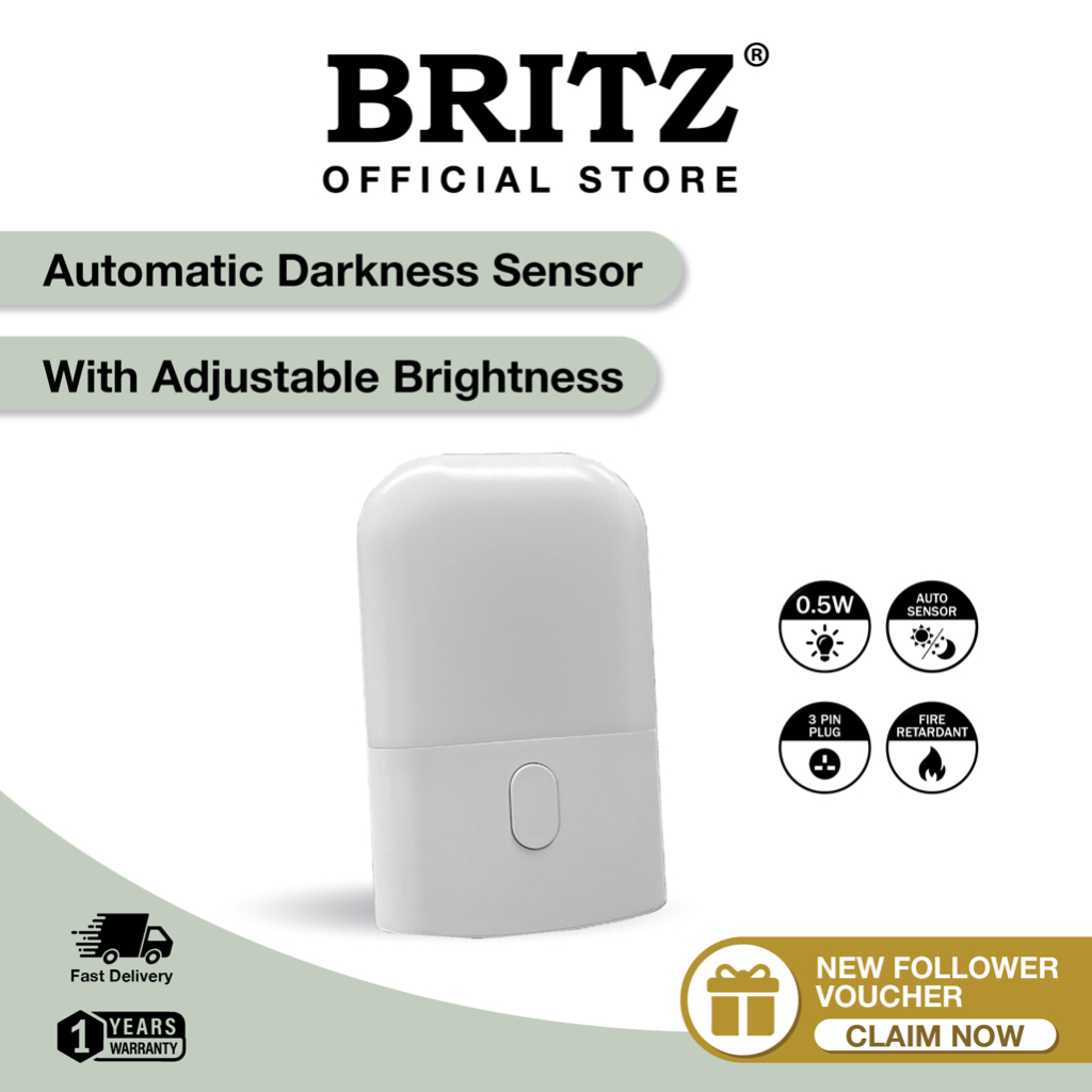 Britz Light Sensor ไฟกลางคืน LED / เซ็นเซอร์ความมืดอัตโนมัติ