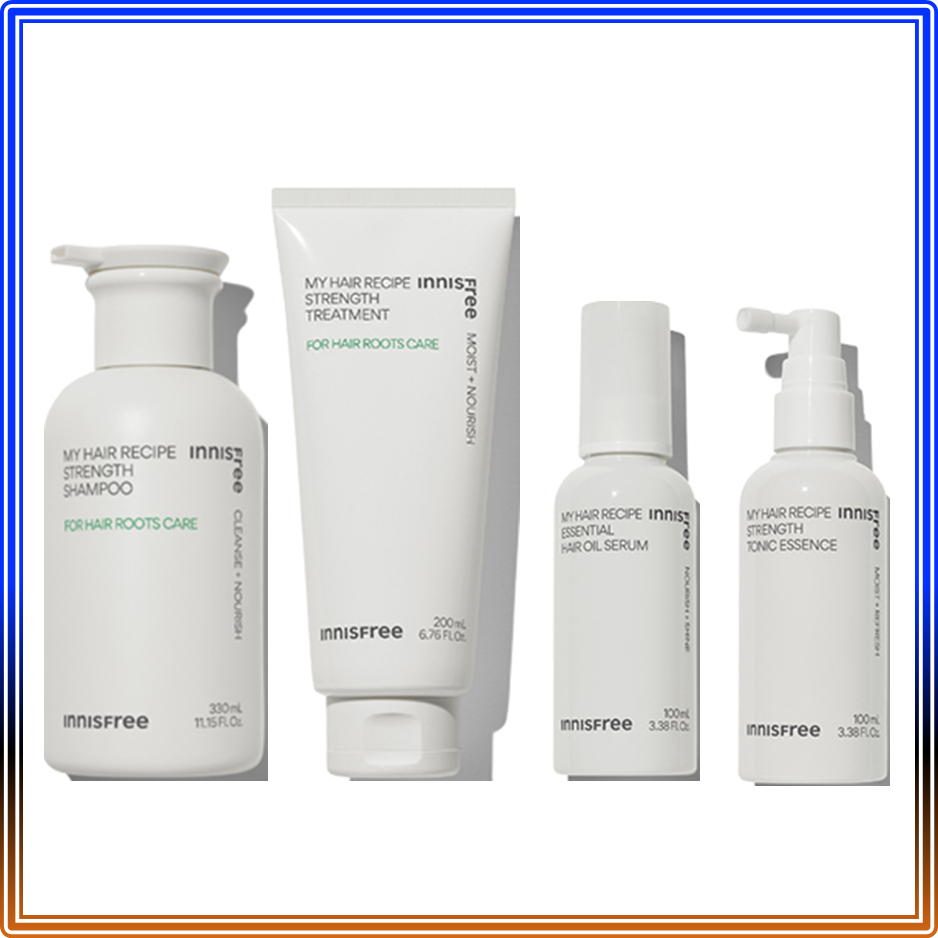 อินนิสฟรี สูตรมายแฮร์ ความแข็งแรง / innisfree My Hair Recipe Strength (Shampoo, Treatment, Tonic Essence, Oil Serum)