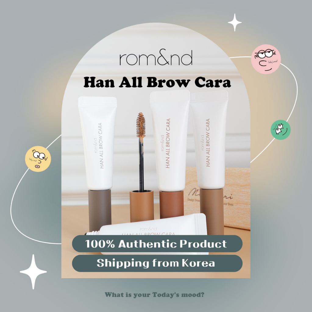 [rom&nd] Han All brow cara (4 สี) | มาสคาร่าปัดคิ้ว สไตล์โรมัน