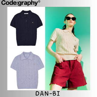 [CODEGRAPHY] Cgp เสื้อโปโล แขนสั้น ผ้าถัก ลายโลโก้ สีเบจอ่อน 3 สี ลาเวนเดอร์ สีกรมท่า เรียบร้อย แฟชั่นเกาหลี สําหรับผู้หญิง ทุกวัน
