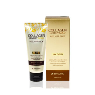 3w clinic collagen luxury gold peel off pack หีบห่อ 100g