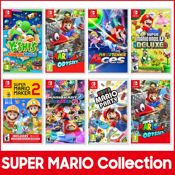 เกม Nintendo Switch MARIO Collection ★ Super Mario Party Kart 8 Odyssey Maker 2 TENNIS ACES เครื่องท