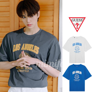 [GUESS Korea] เสื้อยืด แขนสั้น ลายซุ้มประตู สําหรับผู้ชาย 2023