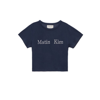 [MATIN Kim] เสื้อครอป โลโก้ MATIN สีกรมท่า