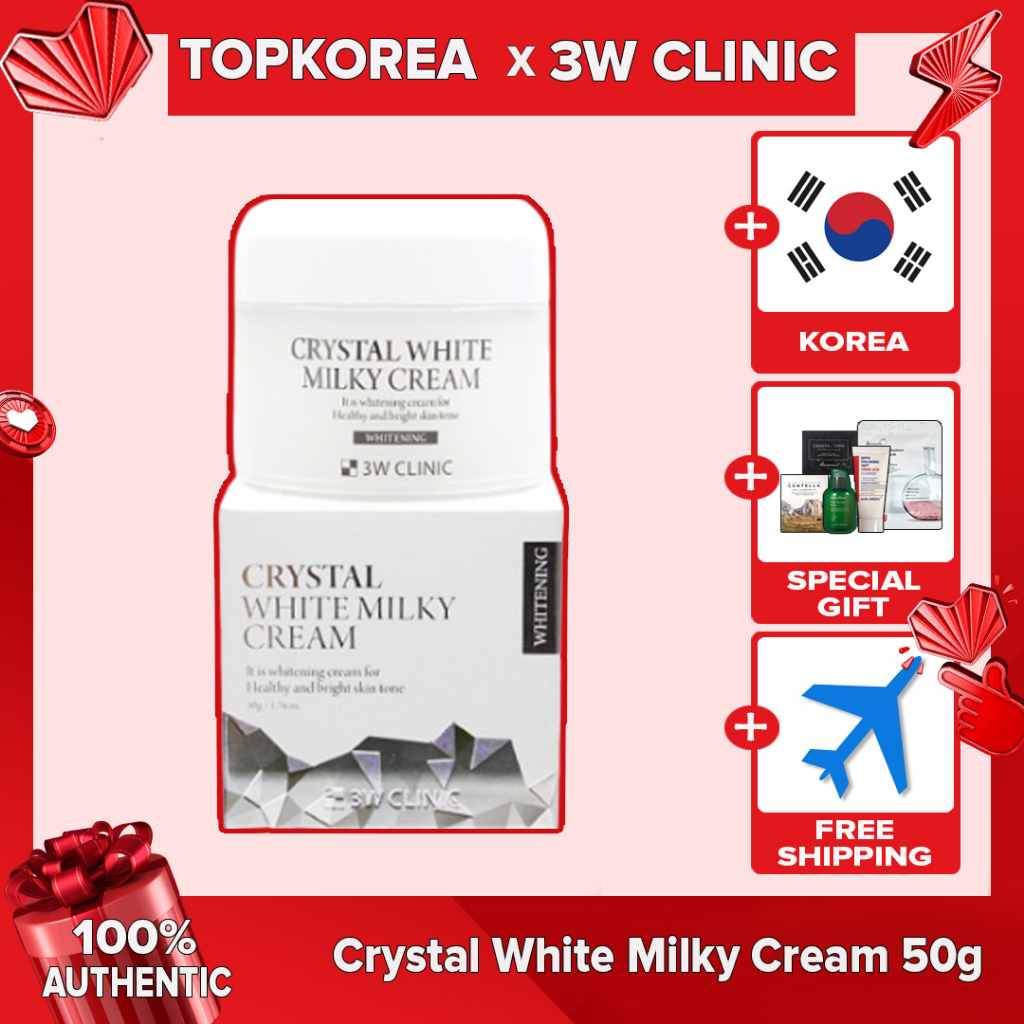 3W CLINIC ★คลินิก 3W★Crystal White Milky Cream 50g / TOPKOREA / จัดส่งจากเกาหลี