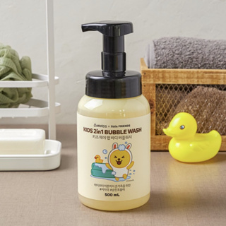 Babience Kakao Little Friends Kids Hair &amp; Body Bubble Wash 2 in 1 ครีมอาบน้ํา สูตรอ่อนโยน เหมาะกับทั้งเด็ก และผู้ใหญ่ 500 มล. / จากโซล, เกาหลี