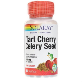 Solaray Tart Cherry Celery Seed 620 มก. ฝาผัก [60 เม็ด]