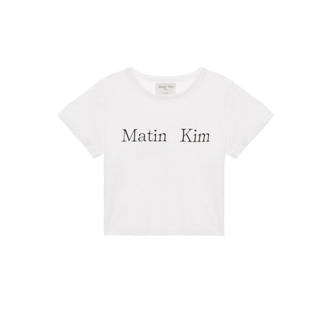 [MATIN Kim] เสื้อครอป โลโก้ MATIN สีขาว