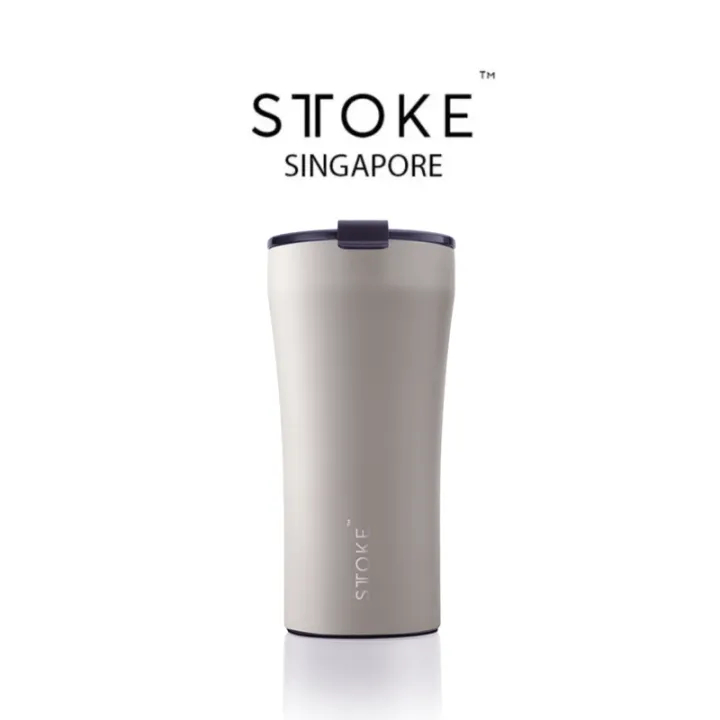 Sttoke [Mousse Taupe] LEAKPROOF 16/12 Oz Cup ถ้วยเซรามิคกันกระแทกแบบใช้ซ้ําได้ชากาแฟ