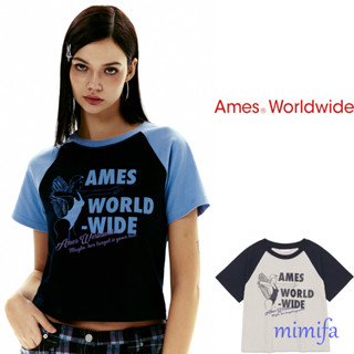 เสื้อยืด Ames Worldwide RAGLAN CROP