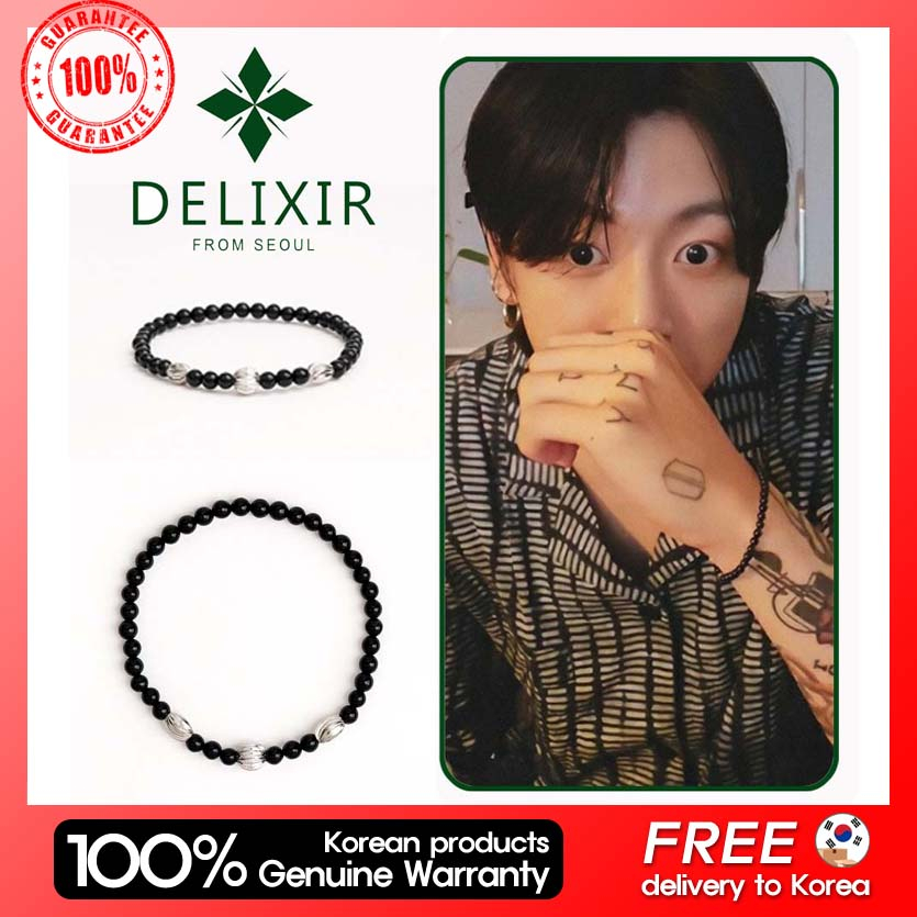 [DELIXIR] สร้อยข้อมือ แบบบาง นิล ชั้น BTS JUNGKOOK