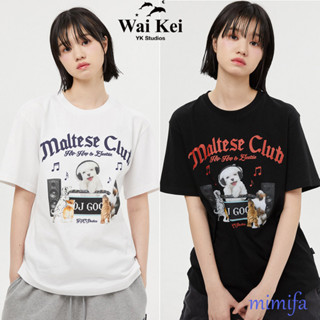 เสื้อยืดแขนครึ่ง พิมพ์ลาย WAIKEI Maltese DJ club