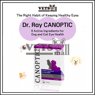 [Dr. Ray] Dr.Ray Canoptic (60 Softgels) Eye Supplement for pets / 6 Active Ingredients for Eye Health for Dogs and Cats / Overall Eye Health Support for Pet / Dog and Cat Eye