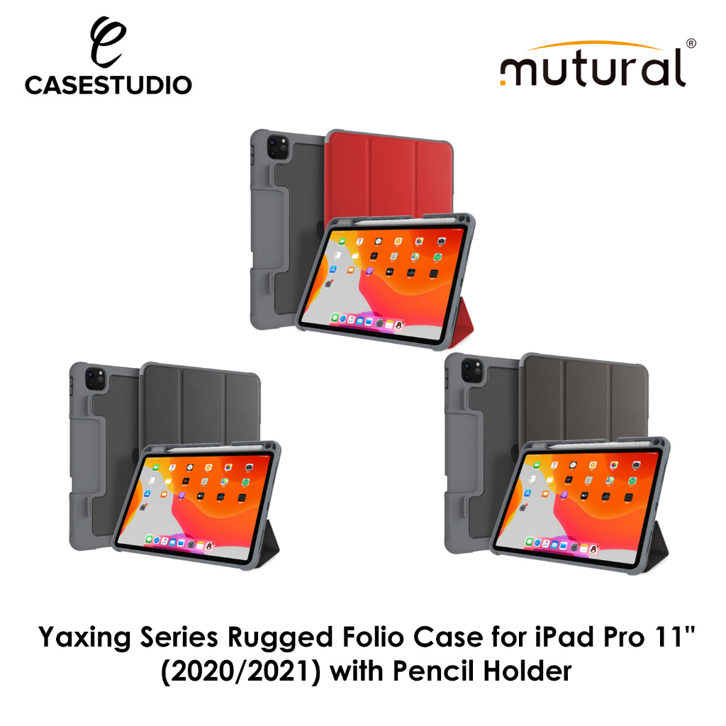 Mutural Yaxing Series เคส Folio ที่ทนทานสําหรับ iPad Pro 11" (2020/2021) พร้อมที่ใส่ดินสอ