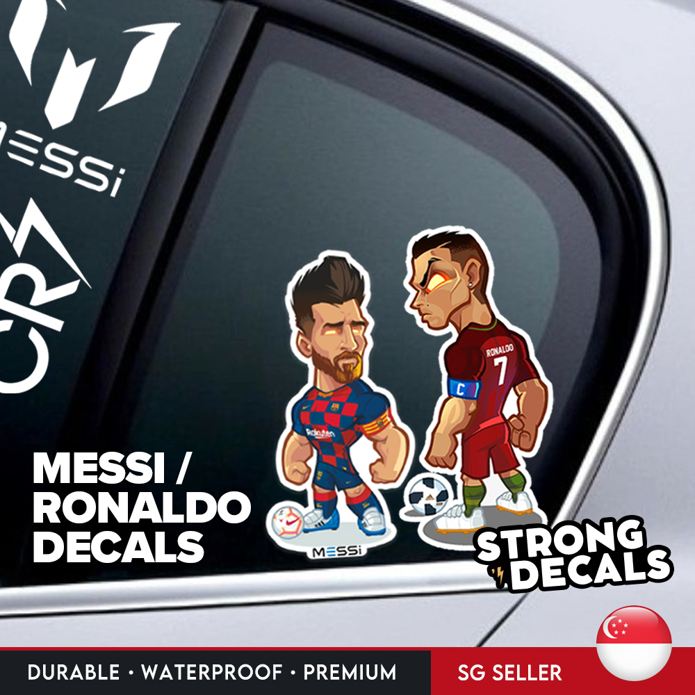 [ผู้ขาย SG] Messi Ronaldo Decal Sticker Car Motorcycle Soccer Cristiano (1 ชิ้น)