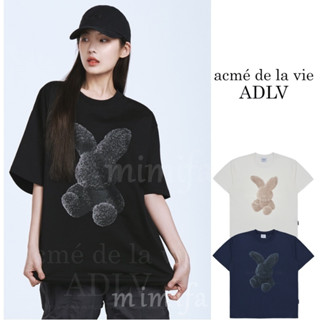 [acme De la vie] ใหม่ เสื้อยืดแขนสั้น ลาย ADLV BLACK FUZZY RABBIT ขนาดใหญ่ 2023