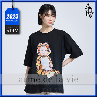 ✿ Acme de la vie ✿ Adlv ของแท้ เสื้อยืดคอกลม แขนสั้น ลายเสือ สไตล์เกาหลี โอเวอร์ไซซ์ สําหรับเด็ก 2023SS