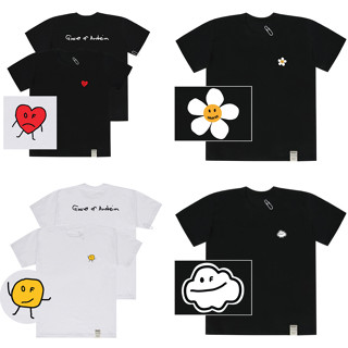 [GRAVER] Unisex T-SHIRTS ของแท้ 100% (กราฟิก - หัวใจ, ดอกไม้, เมฆ, จุดพิมพ์)