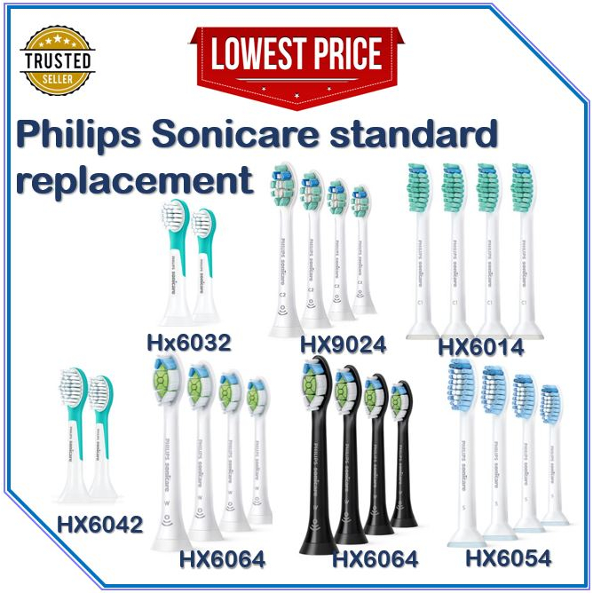 [Philips] หัวแปรงโซนิค แบบเปลี่ยน สําหรับ HX6064 HX6054 HX9024 HX6032 HX6042 HX6014