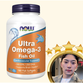 Now foods Ultra Omega 3 500 EPA &amp; 250 DHA แคปซูลเจลนิ่ม ปลา 1000 มก. / จอง× ปริมาณ 180 เม็ด× 1 ชิ้น