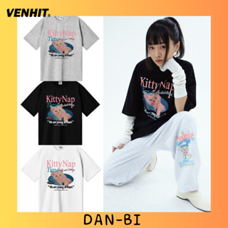 [VENHIT] เสื้อแขนสั้น ลายแมวน่ารัก สไตล์เกาหลี ไซซ์ M L XL 2XL สําหรับผู้หญิง