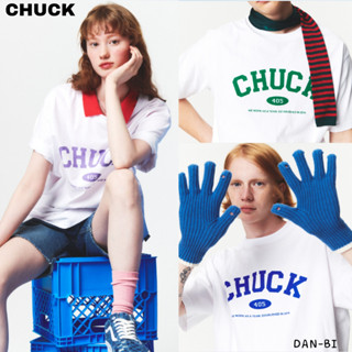 [CHUCK] Arch LOGO เสื้อยืด / โลโก้ ALL white &amp; 5 สี / สีขาว / ของแท้ 100% / สินค้าเกาหลี / ทรงหลวม