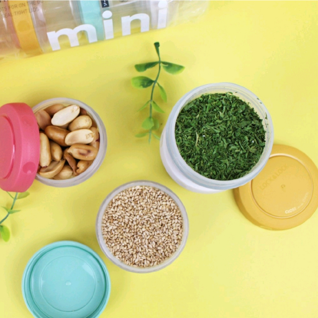 LocknLock ชุดภาชนะบรรจุอาหารขนาดเล็ก 80 มล. 4 ชิ้น | กล่องเก็บของขนาดเล็กสุญญากาศสําหรับขนมขบเคี้ยวยาและเครื่องปรุงรส - รูปที่ 4