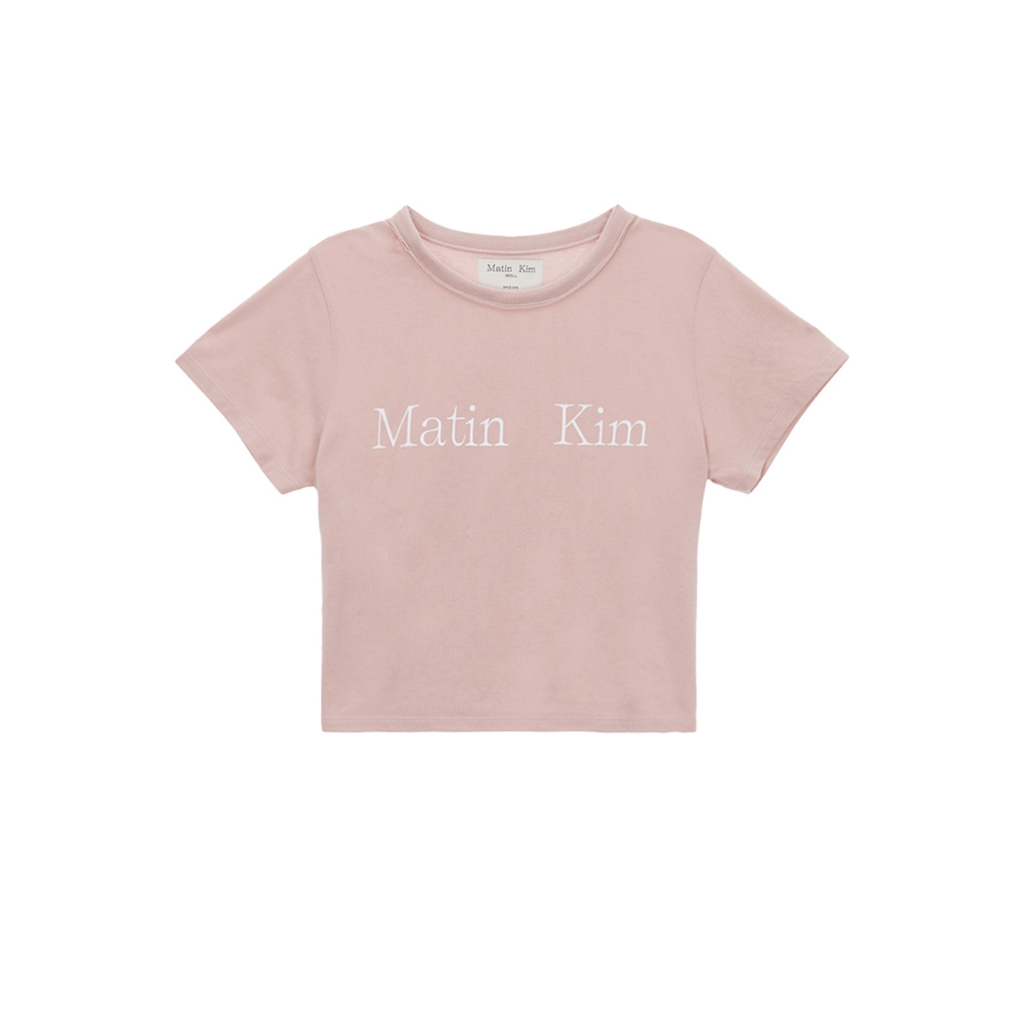 [MATIN Kim] เสื้อครอป โลโก้มาติน สีชมพู