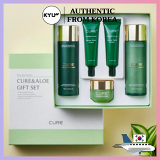 ชุดดูแลผิว 5 ชิ้นเกาหลีรักษาว่านหางจระเข้ของขวัญ 5 ชิ้น | Cure Aloe Gift 5-piece skin care set