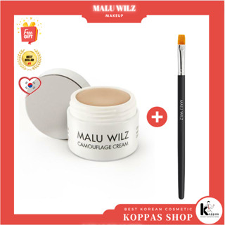 [Malu Wilz] Camouflage Waterproof Concealer Cream + Brush คอนซีลเลอร์ครีม ลายพราง กันน้ํา 6 กรัม (7 สี)+แปรงแต่งหน้า 2022