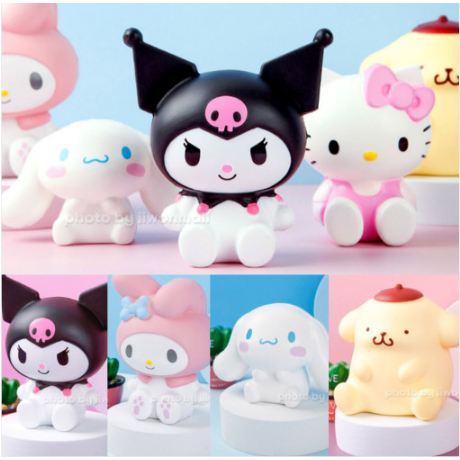 SANRIO ของเล่นบีบสกุชชี่ รูปการ์ตูน Kuromi Cinnamoroll Pompom Purin Hello Kitty My Melody ช่วยบรรเทาความเครียด เหมาะกับของขวัญวันเกิดคริสต์มาส สําหรับเด็ก