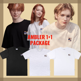 [AMBLER] ชุดเสื้อยืด ลายหมีทวินลุค ทรงโอเวอร์ฟิต ของแท้ 100% แถมฟรี 1 ชิ้น สินค้าเกาหลี